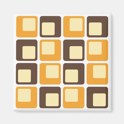 70er Retro-Quadratmuster Magnet (Vorne)