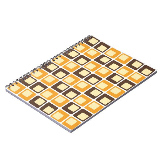 70er Retro-Quadratmuster Notizblock (Linke Seite)