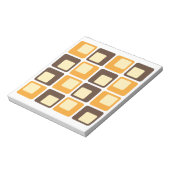 70er Retro-Quadratmuster Notizblock (Rotiert)