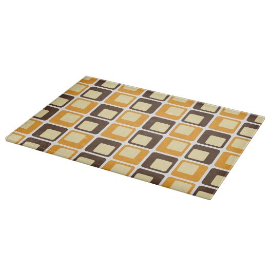 70er Retro-Quadratmuster Schneidebrett (Ecke)