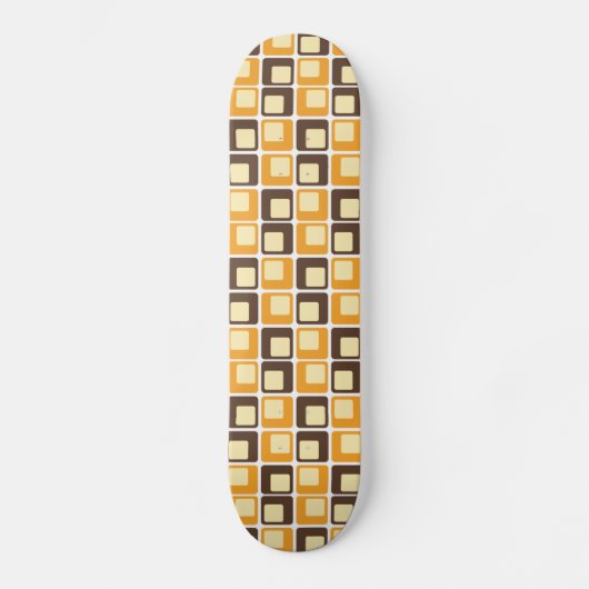 70er Retro-Quadratmuster Skateboard (Vorderseite)