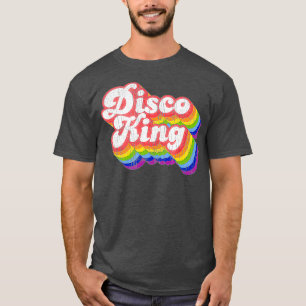 70er Retro Rainbow Disco King T-Shirt