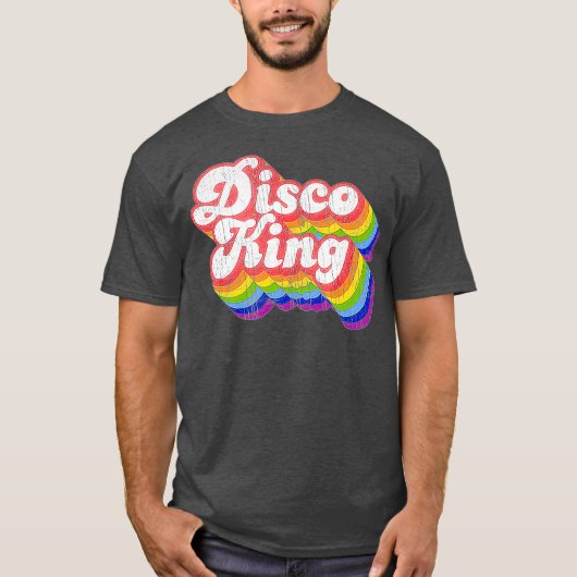 70er Retro Rainbow Disco King T-Shirt (Vorderseite)