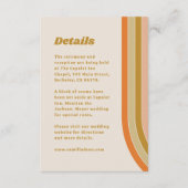 70er Retro Rainbow Groovy Wedding Details Begleitkarte (Vorderseite)