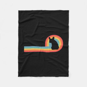 - 70er Retro Regenbogen Hund Besitzer Süß Fleecedecke