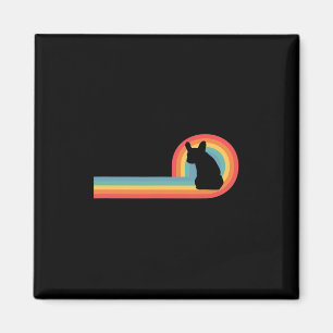 - 70er Retro Regenbogen Hund Besitzer Süß  Magnet