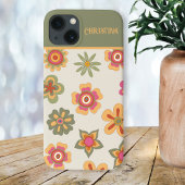 70er Retro Rosa-grüne Blume Power Fall-M Case-Mate iPhone Hülle
