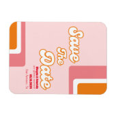 70er Retro Rosa Orangenhain Save the Date rot Magnet (Horizontal)