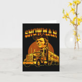 70er Retro-Schneemann-LKW 1970er Vintage Groovy Karte (Gelbe Blume)