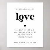 70er Retro Script Generationen von Liebe Hochzeit Poster (Vorne)
