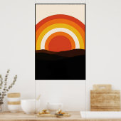 70er Retro Sonnenuntergang Landschaft Poster (Küche)