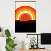 70er Retro Sonnenuntergang Landschaft Poster (Heimbüro)