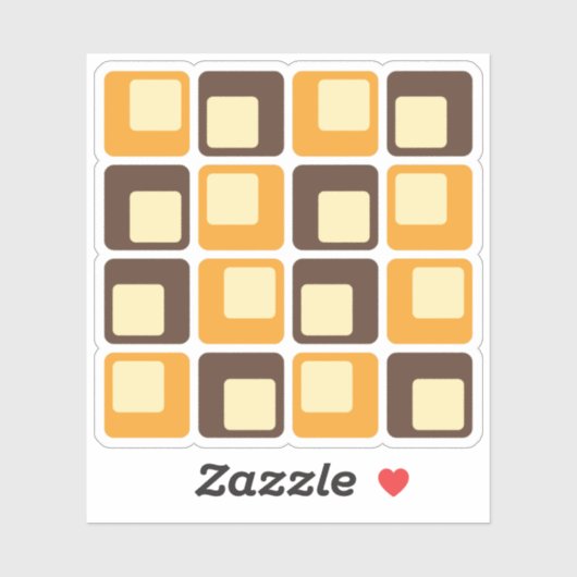 70er Retro Square Shapes Aufkleber (Blatt)