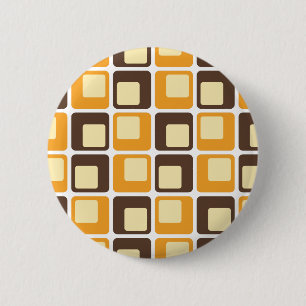 70er Retro Square Shapes Button