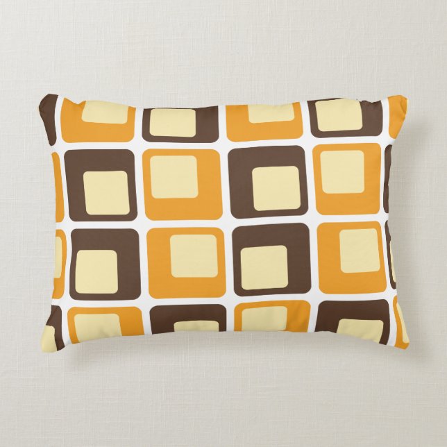 70er Retro Square Shapes Dekokissen (Vorderseite)
