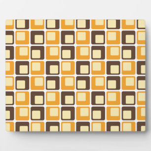 70er Retro Square Shapes Fotoplatte