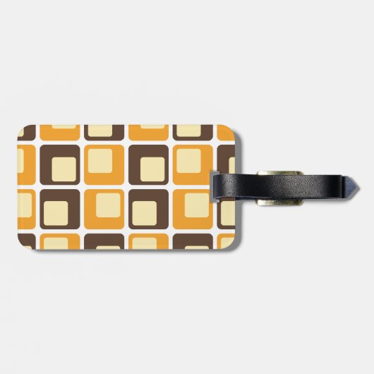 70er Retro Square Shapes Gepäckanhänger (Rückseite horizontal)