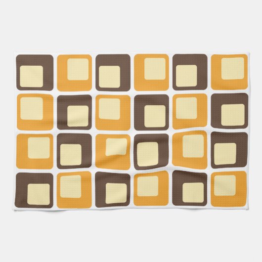 70er Retro Square Shapes Geschirrtuch (Horizontal)