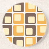 70er Retro Square Shapes Getränkeuntersetzer (Vorne)