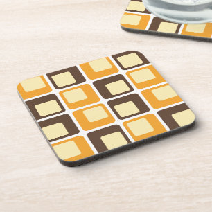 70er Retro Square Shapes Getränkeuntersetzer
