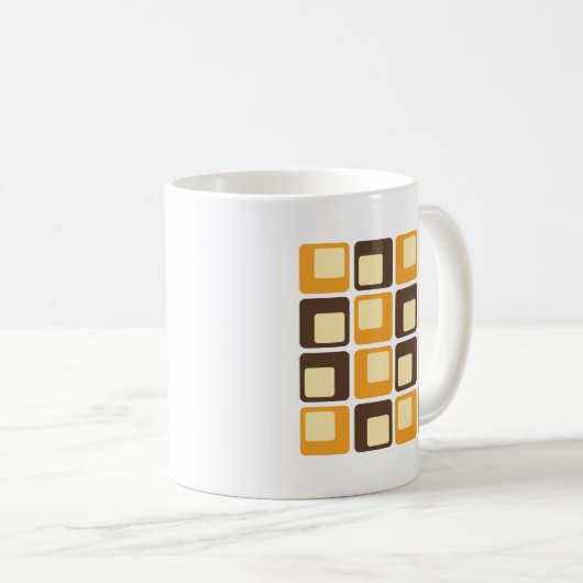 70er Retro Square Shapes Kaffeetasse (VorderseiteRechts)