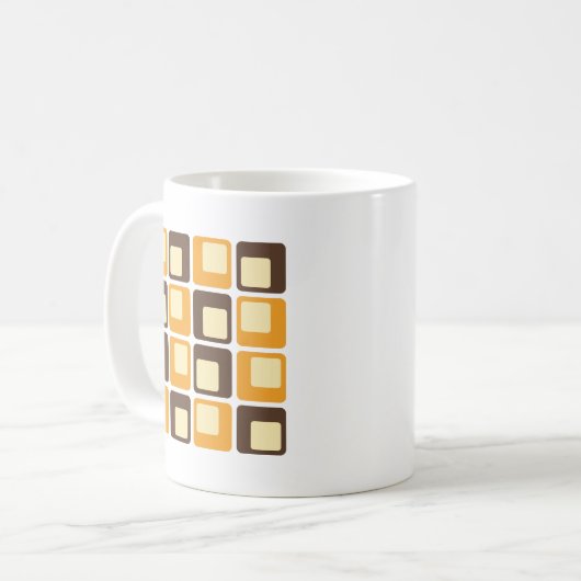 70er Retro Square Shapes Kaffeetasse (Vorderseite Links)