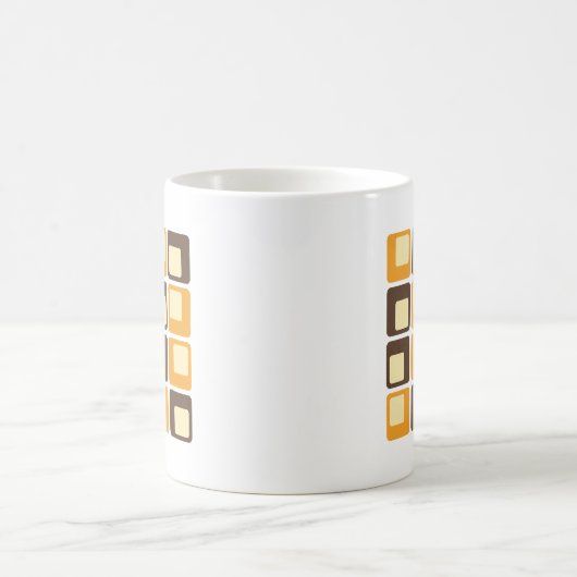 70er Retro Square Shapes Kaffeetasse (Mittel)