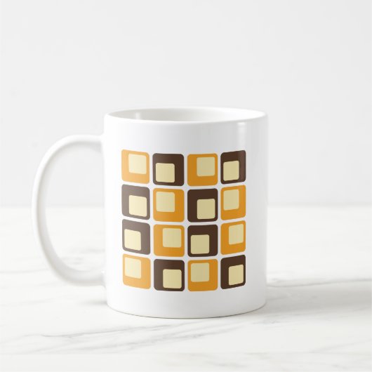 70er Retro Square Shapes Kaffeetasse (Links)