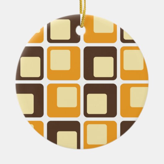 70er Retro Square Shapes Keramik Ornament (Vorne)