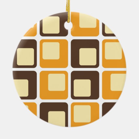 70er Retro Square Shapes Keramik Ornament (Hinten)