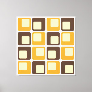 70er Retro Square Shapes Leinwanddruck