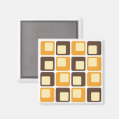 70er Retro Square Shapes Magnet (Vorderseite/Rückseite)