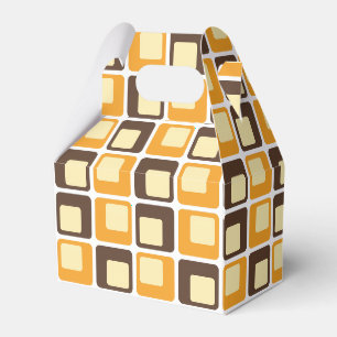 70er Retro Square Shapes Muster Bevorzugung Box Geschenkschachtel