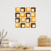 70er Retro Square Shapes Poster (Küche)