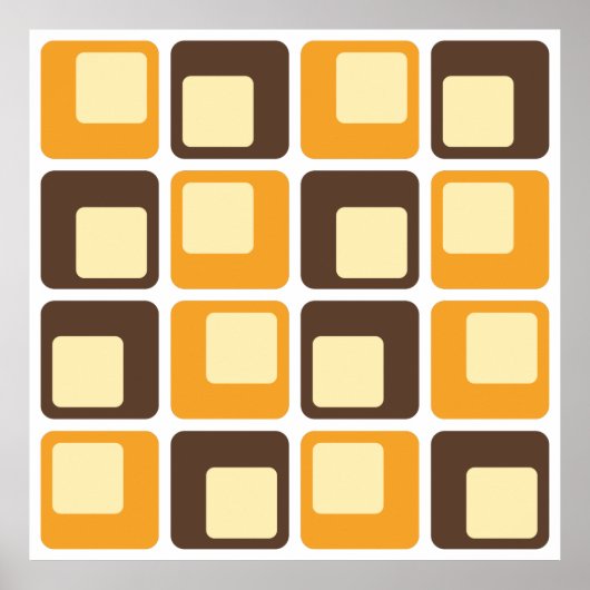 70er Retro Square Shapes Poster (Vorne)