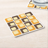 70er Retro Square Shapes Rechteckiger Pappuntersetzer (angewinkelt)