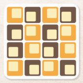 70er Retro Square Shapes Rechteckiger Pappuntersetzer (Vorderseite)