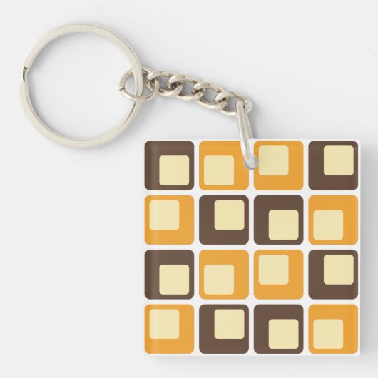 70er Retro Square Shapes Schlüsselanhänger (Vorderseite)