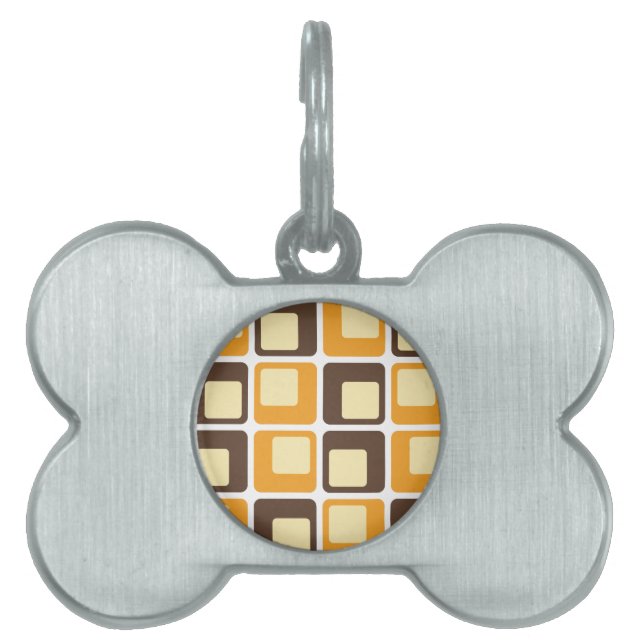 70er Retro Square Shapes Tiermarke (Vorderseite)