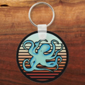 70er Retro Style Octopus Schlüsselanhänger (Vorderseite)