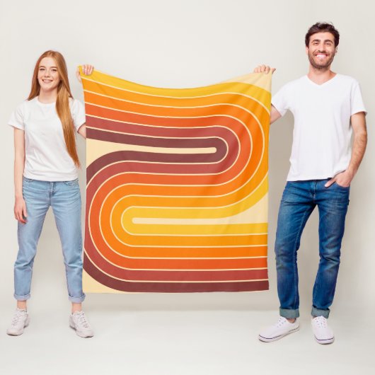 70er Retro Vintag Style Geometric Design Fleecedecke (Beispiel)