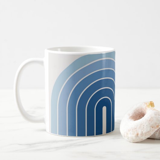 70er Retro Vintag Style Geometric Design Kaffeetasse (Mit Donut)