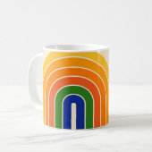 70er Retro Vintag Style Geometric Design Kaffeetasse (Vorderseite Links)