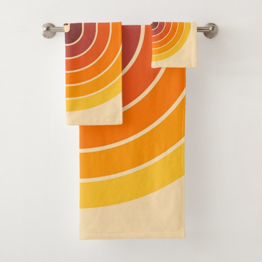 70er Retro Vintag Style Geometric Pattern Badhandtuch Set (Insitu)