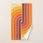 70er Retro Vintag Style Geometric Pattern Badhandtuch Set (Handtuch)