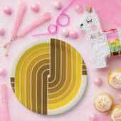 70er Retro Vintag Style Geometric Pattern Pappteller (Party)