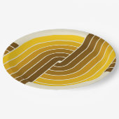 70er Retro Vintag Style Geometric Pattern Pappteller (Schrägansicht)
