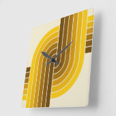 70er Retro Vintag Style Geometric Pattern Quadratische Wanduhr (Winkel)