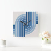 70er Retro Vintag Style Geometric Pattern Quadratische Wanduhr (Zuhause)