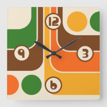 70er Retro Vintag Style Geometric Pattern